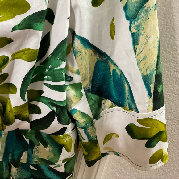 Lafayette 148 New York Womens Blazer Jacket Size 8 Tropical Palm Leaf Print - Picture 9 of 16